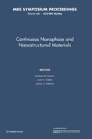 Continuous Nanophase and Nanostructured Materials: Volume 788