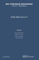 Solid State Ionics II: Volume 210