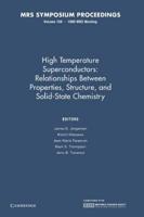 High Temperature Superconductors: Volume 156
