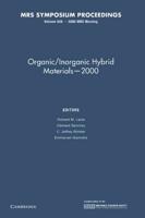 Organic/Inorganic Hybrid Materials - 2000: Volume 628