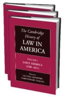 The Cambridge History of Law in America 3 Volume Paperback Set