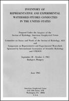 Inventory of Representative and Experimental WaterShed Studies Conducted in the United States