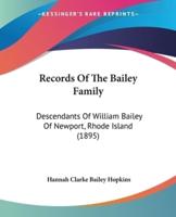 Records Of The Bailey Family