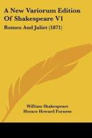 A New Variorum Edition Of Shakespeare V1