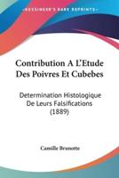 Contribution A L'Etude Des Poivres Et Cubebes