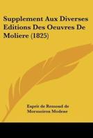 Supplement Aux Diverses Editions Des Oeuvres De Moliere (1825)