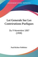 Loi Generale Sur Les Contrirutions Purliques