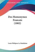 Des Homonymes Francais (1802)