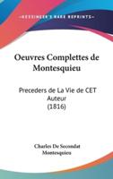 Oeuvres Complettes De Montesquieu