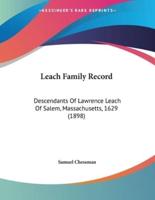 Leach Family Record