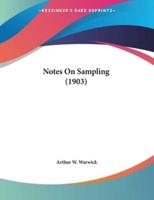 Notes On Sampling (1903)