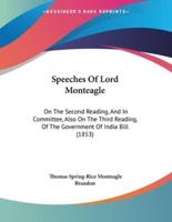 Speeches Of Lord Monteagle