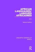 African Languages. Volume 1
