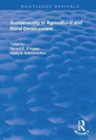 Sustainability in Agricultural and Rural Development