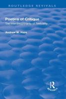 Poetics of Critique