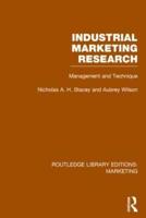 Industrial Marketing Research (RLE Marketing): Management and Technique