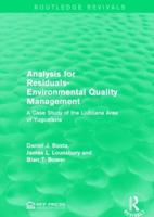 Analysis for Residuals-Environmental Quality Management: A Case Study of the Ljubljana Area of Yugoslavia