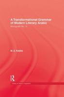 Transformational Grammar Of Modern Literary Arabic