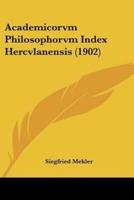 Academicorvm Philosophorvm Index Hercvlanensis (1902)