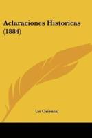 Aclaraciones Historicas (1884)