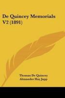 De Quincey Memorials V2 (1891)