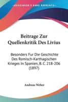 Beitrage Zur Quellenkritik Des Livius