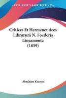 Critices Et Hermeneutices Librorum N. Foederis Lineamenta (1859)