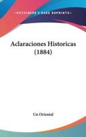 Aclaraciones Historicas (1884)