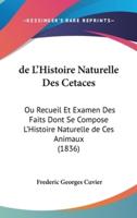De L'Histoire Naturelle Des Cetaces