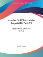 Annales De L'Observatioire Imperial De Paris V9