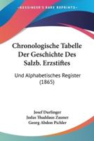 Chronologische Tabelle Der Geschichte Des Salzb. Erzstiftes