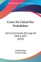 Cours De Calcul Des Probabilites