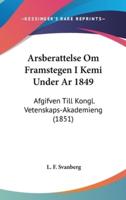 Arsberattelse Om Framstegen I Kemi Under Ar 1849