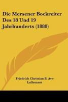 Die Mersener Bockreiter Des 18 Und 19 Jahrhunderts (1880)