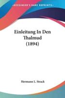 Einleitung In Den Thalmud (1894)