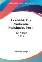 Geschichte Des Osnabrucker Buchdrucks, Part 1