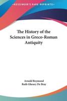 The History of the Sciences in Greco-Roman Antiquity