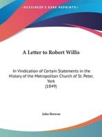 A Letter to Robert Willis