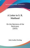 A Letter to S. R. Maitland