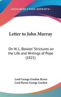 Letter to John Murray