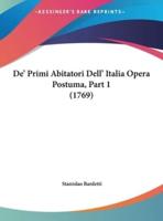 De' Primi Abitatori Dell' Italia Opera Postuma, Part 1 (1769)