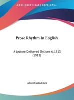 Prose Rhythm in English