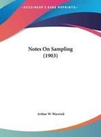 Notes On Sampling (1903)