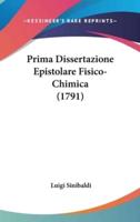 Prima Dissertazione Epistolare Fisico-Chimica (1791)