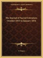 The Journal of Sacred Literature, October 1853 to January 1854