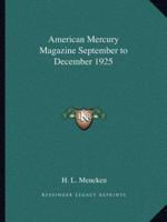 American Mercury Magazine September to December 1925