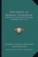 Specimens of Roman Literature