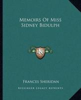 Memoirs Of Miss Sidney Bidulph
