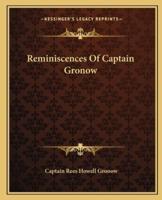 Reminiscences Of Captain Gronow