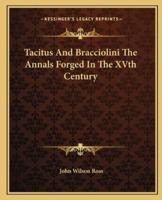 Tacitus And Bracciolini The Annals Forged In The XVth Century